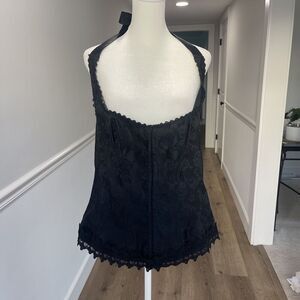 Fredericks Of Hollywood Sz 40 Lace Up Corset Bustier Gothic Milkmaid Bridgerton